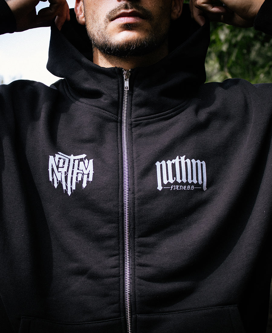 ZIP UP OVERSIZED HOODIE OLD ENGLISH