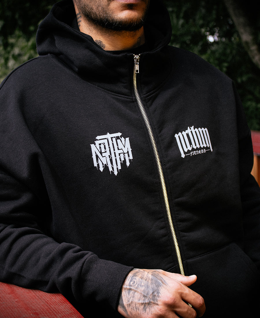 ZIP UP OVERSIZED HOODIE OLD ENGLISH