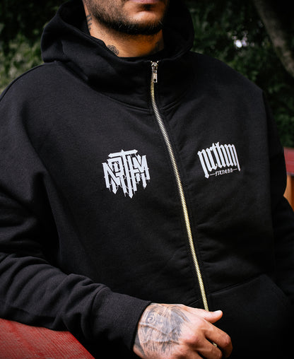 ZIP UP OVERSIZED HOODIE OLD ENGLISH