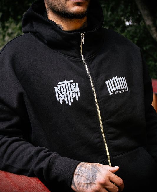 ZIP UP OVERSIZED HOODIE OLD ENGLISH